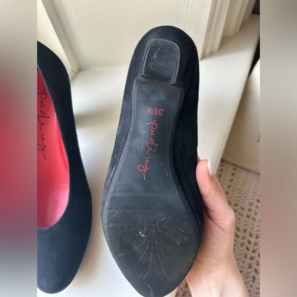Pas de Rouge suede heels size 38.5 - Picture 3 of 3